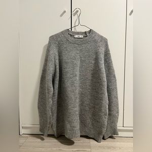 Mango Oversized Knit Sweater in Grey (M)